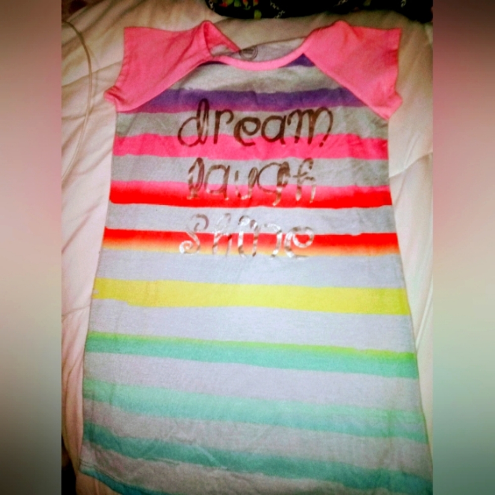 Vibrant Striped Tee with Uplifting Message